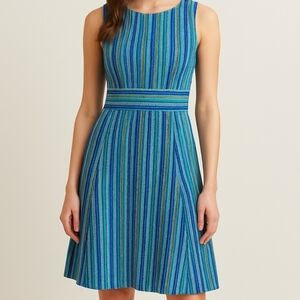 Dressbarn Teal Crochet Knit Dress